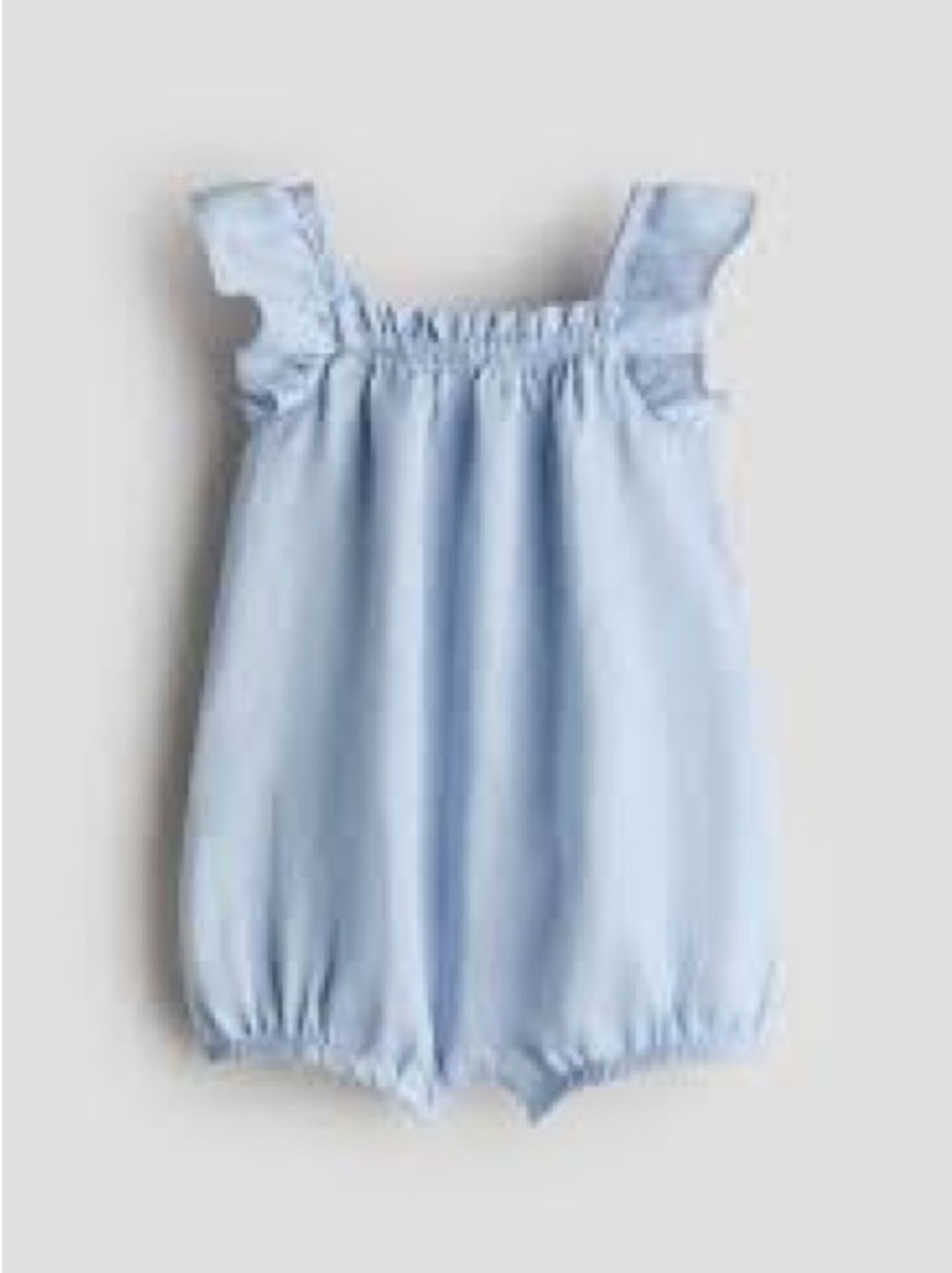 H&M Light Blue Ruffle-Shoulder Baby Romper